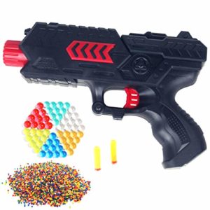 Toy CS Game Gun Shooting 2-in-1 Air Soft Foam Bullet and 8000pcs Water Polymer Ball Pistol Projectile (Red) Image